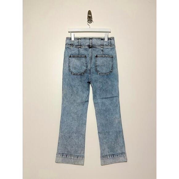 Ulla Johnsone Ellis Flare Jeans in Blue Acid Wash Size 12 - Picture 4 of 8